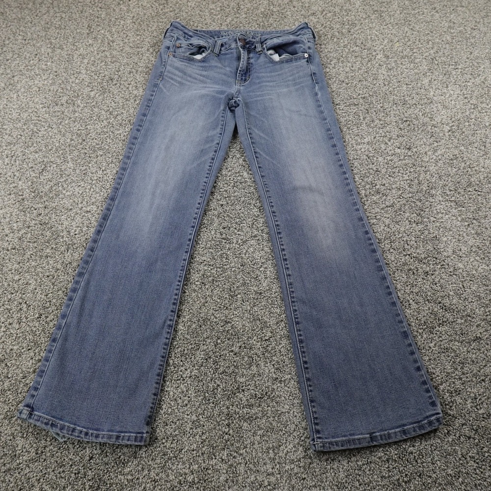 American Eagle Jeans Womens 6 Blue Denim Favorite Boyfriend Boot Flare Stretch